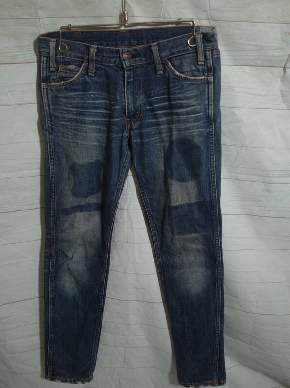 キムタク着 LVC リーバイス LEVI'S 68606 ワッペン加工 ローライズカスタム スリムテーパード W30 デニムパンツ ジーパン BIG E ビッグE 