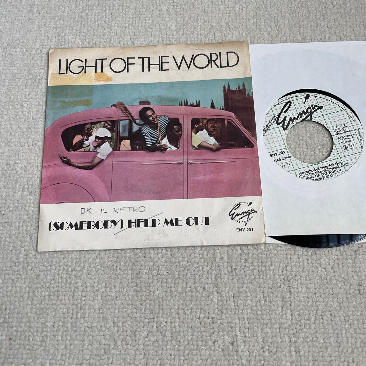 Light Of The World (Somebody) Help Me Out 45 ジャケ