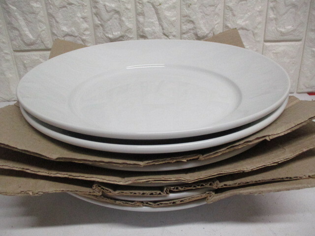Y192/未使用 6枚セット ホワイト 白 シンプル パスタ ディナープレート皿 まとめ売り