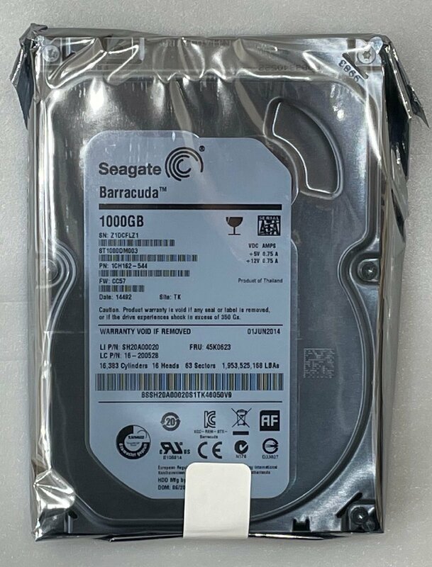 新品 SEAGATE Barracuda 3.5 HDD 1TB 64MB 7200rpm SATA6.0Gb/s ST1000DM003