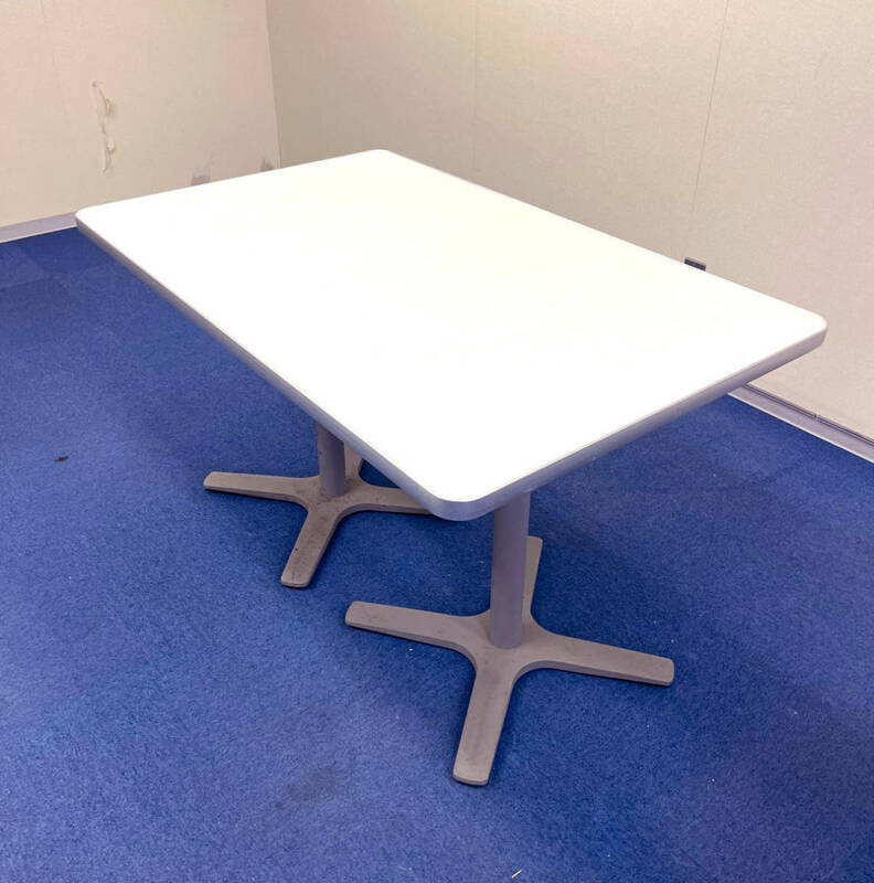 中古 長方形 重量　しっかりした　カフェテーブル ホワイト ダイニングテーブル カフェ テーブル スクエアテーブル　ミーティング　会議