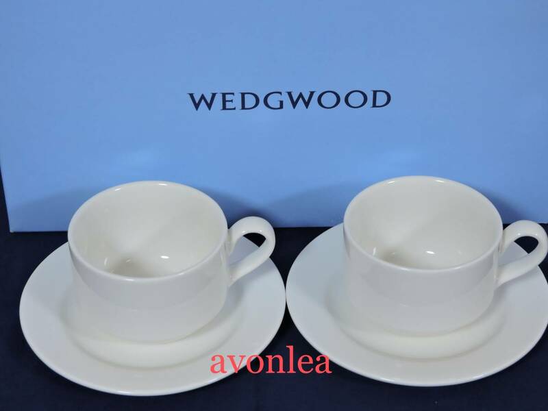 ウェッジウッド ファインチャイナ カップ＆ソーサー 2客セット VOGUE 陶器 ペア(WEDGWOOD/ヴォーグ/fine china/茶器/スタッキングカップ