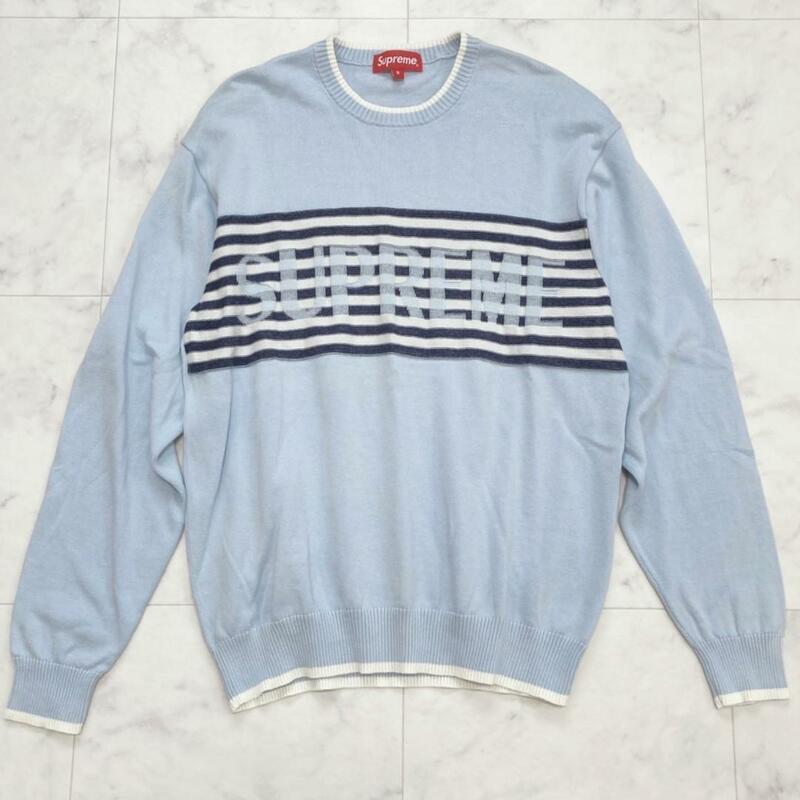 Supreme 20SS Chest Stripe Sweater ブルーS