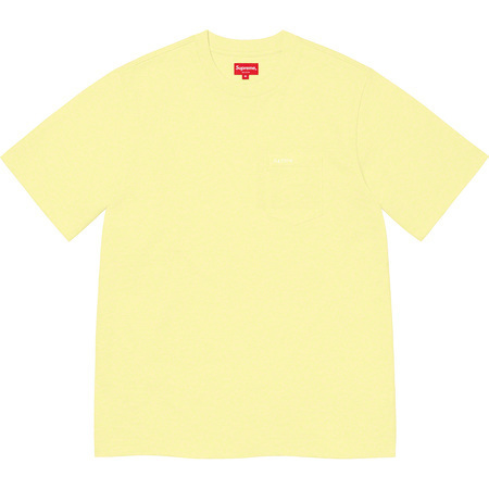 21SS Supreme S/S Pocket Tee Lサイズ ポケット Tシャツ Pale Yellow イエロー