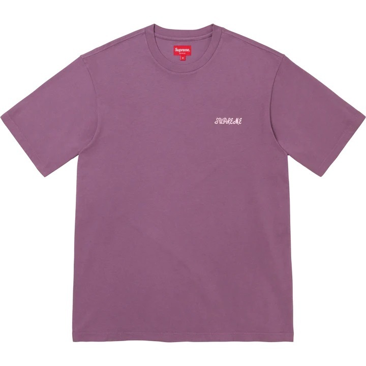 23SS Supreme Washed Script S/S Top Mサイズ ウォッシュ スクリプト 半袖 Tシャツ Purple パープル