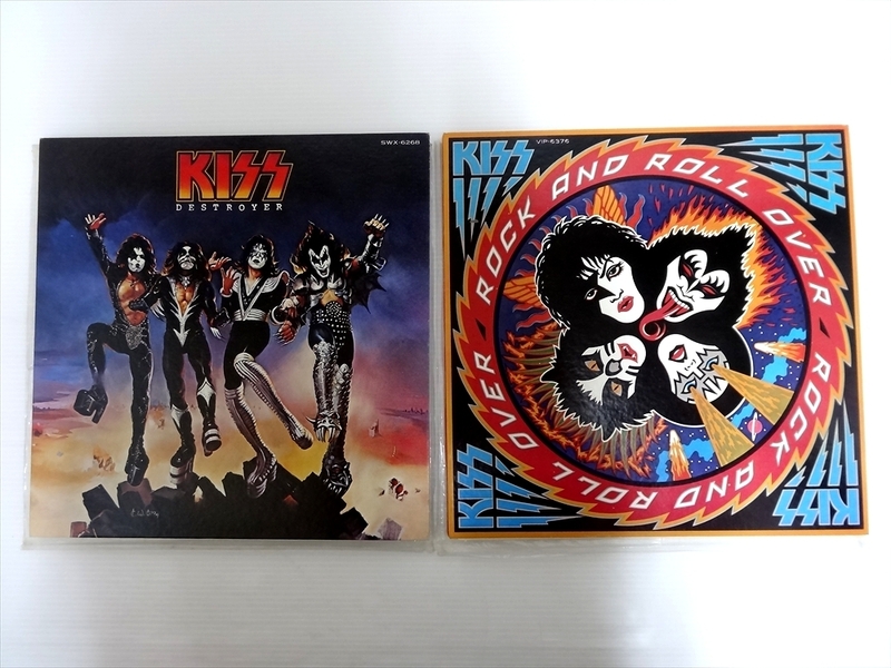 KISS キッス LP　DESTROYER 地獄の軍団/ROCK AND ROLL OVER 地獄のロックファイアー　2枚