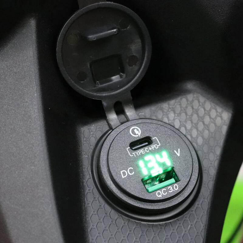 デュアルUSB バイクカメラ携帯スマホ カワサキニンジャ650用リレー付きシングルC急速充電器キットninja400 ninja 400