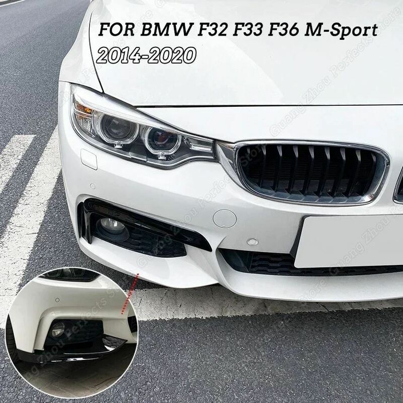 Mpスタイルフロントバンパー スポイラースプリッター フォグライト グリルステッカー bmw 4シリーズ f32 f33 f36 msport 20142020チューニ