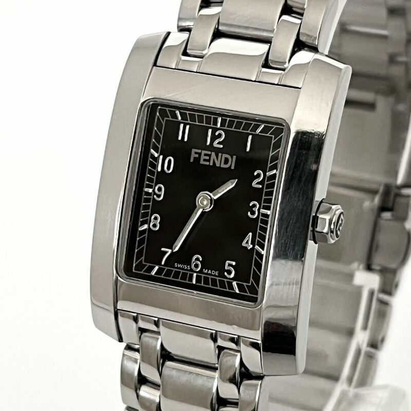 【稼働】磨き済み フェンディ FENDI 7000L レディース 腕時計 美品 電池新品 ブラック文字盤 s1671
