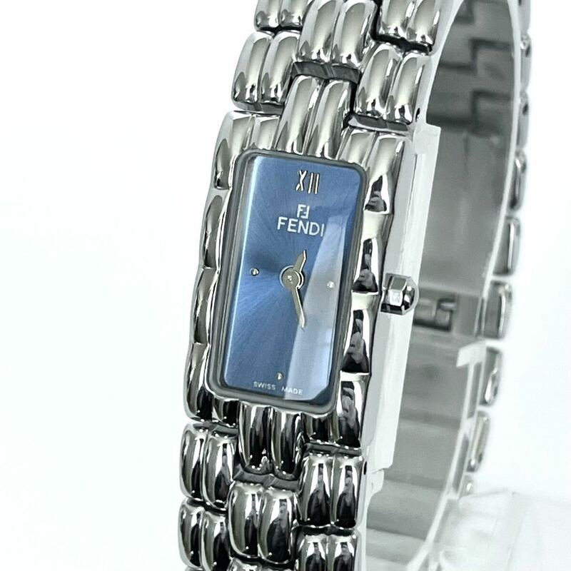 【稼働】磨き済み フェンディ FENDI 660L レディース 腕時計 美品 電池新品 ブルー文字盤 s1695