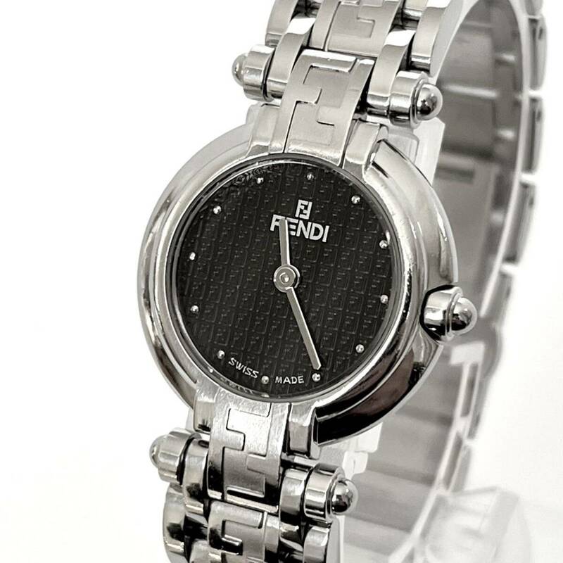 【稼働】磨き済み フェンディ FENDI 750L レディース 腕時計 美品 電池新品 ブラック文字盤 s1645