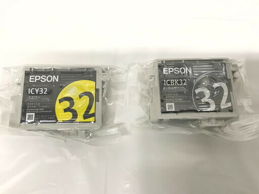 FUZ 【現状渡し品・内袋未開封】 EPSON 純正インク ICY32 ICBK32 2点セット 〈088-240514-YS-7-FUZ〉