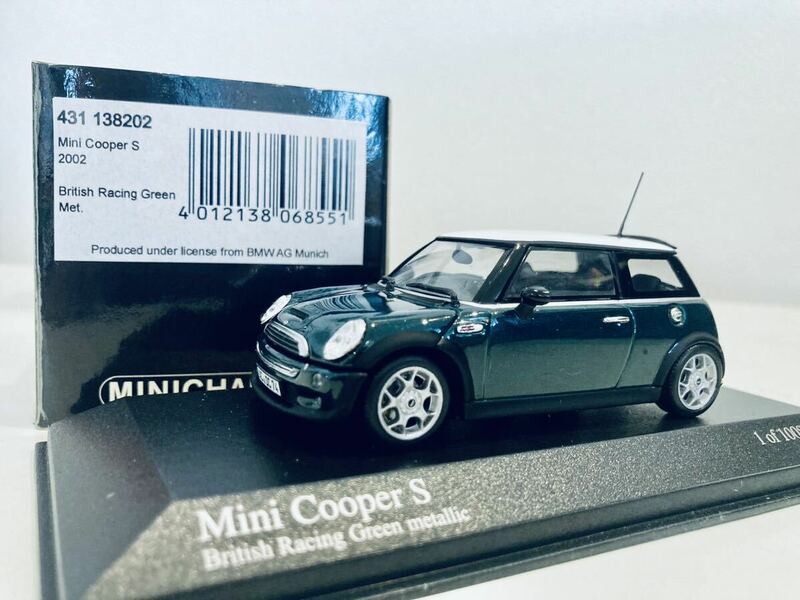 【送料無料】1/43 Minichamps Mini Cooper ミニ クーパー S 2002 British racing green metallic