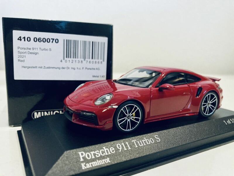 【送料無料】1/43 Minichamps Porsche 911 Turbo S ポルシェ ターボ S (992) Sport Design 2021 Red