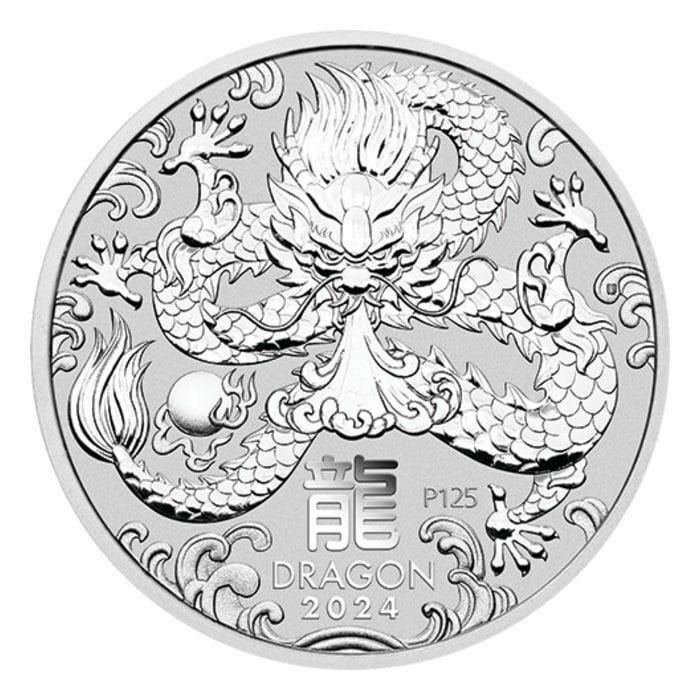 【ご紹介します】ドラゴン 龍干支 1/2オンス 15.5g 記念純銀貨★オーストラリア2024年 硬質カプセル入 金貨銀貨での資産保全を応援します 