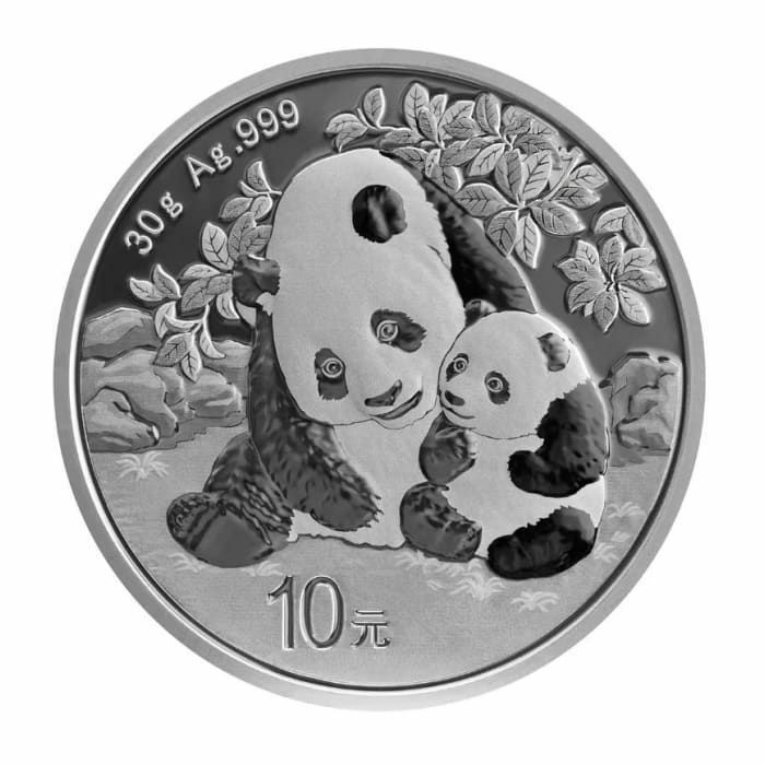 【ご紹介します!】中国 2024年パンダ 法定通貨10元 30g銀貨 睦まじいパンダの親子デザイン 裏面は北京天壇 プル－フのような上がりです 
