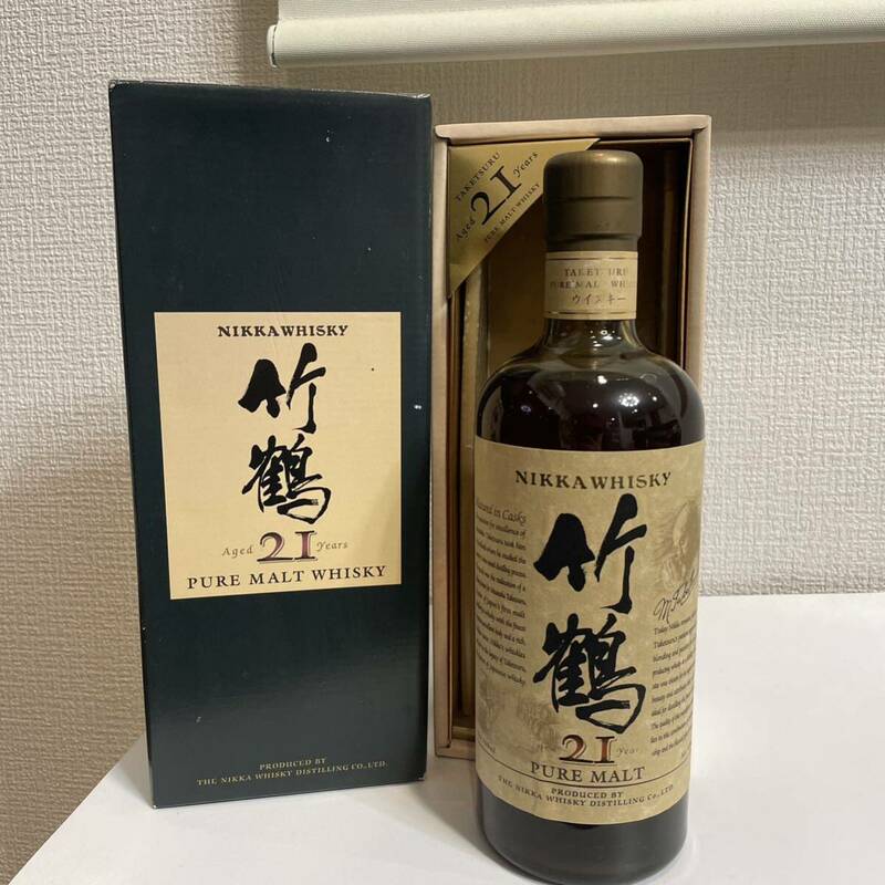 NIKKA ニッカウヰスキー ピュアモルト 竹鶴21年 旧ラベル　箱付き未開封