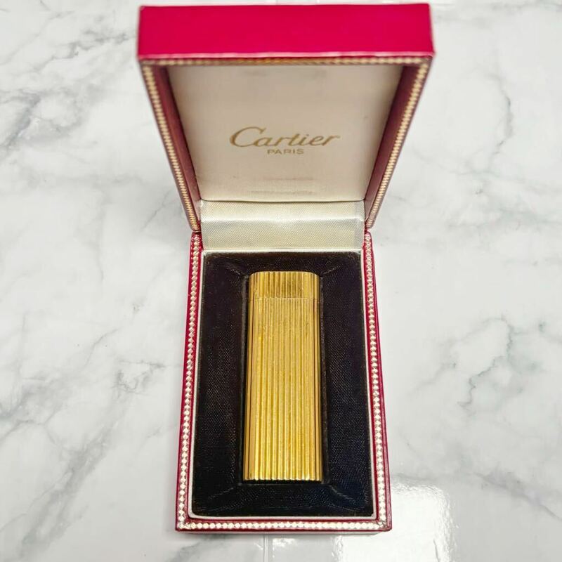 【ケース付き】カルティエ Cartier ライター 金ゴールド 喫煙具 喫煙グッズ 箱付 コレクション ヴィンテージアンティーク メンズレディース