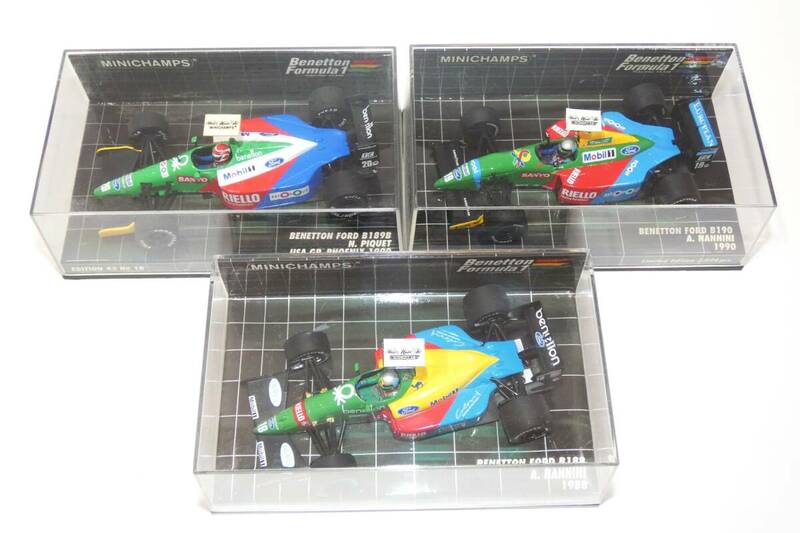 7485T/Minichamps ミニチャンプス 1/43 Benetton Ford ベネトンフォード 3台/B189B USA GP 1990 #20・B190 1990 B188 1988 A.ナニーニ #19