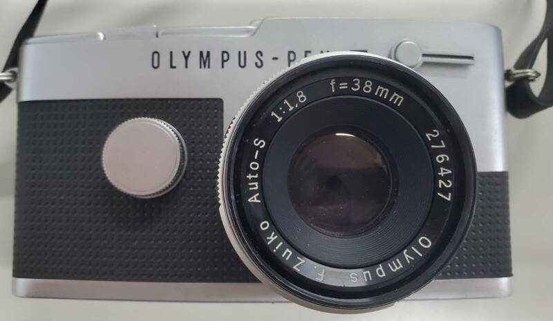 OLYMPUS　オリンパス　フィルムカメラ　PEN-FT　LENDS　Olympus　F.Zuiko　Auto-s　1:1.8　f=38mm　動作未検品　中古　現状品　ケース付