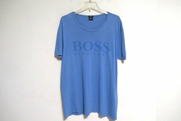 N6907:HUGO BOSS(ヒューゴボス)ロゴデザインTシャツ/濃水色/XXL：35