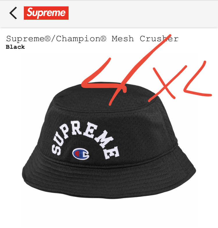 【新品正規】黒 L/XL / 24ss supreme Champion Mesh Crusher / シュプリーム チャンピオン メッシュ クラッシャー hat ハット cap