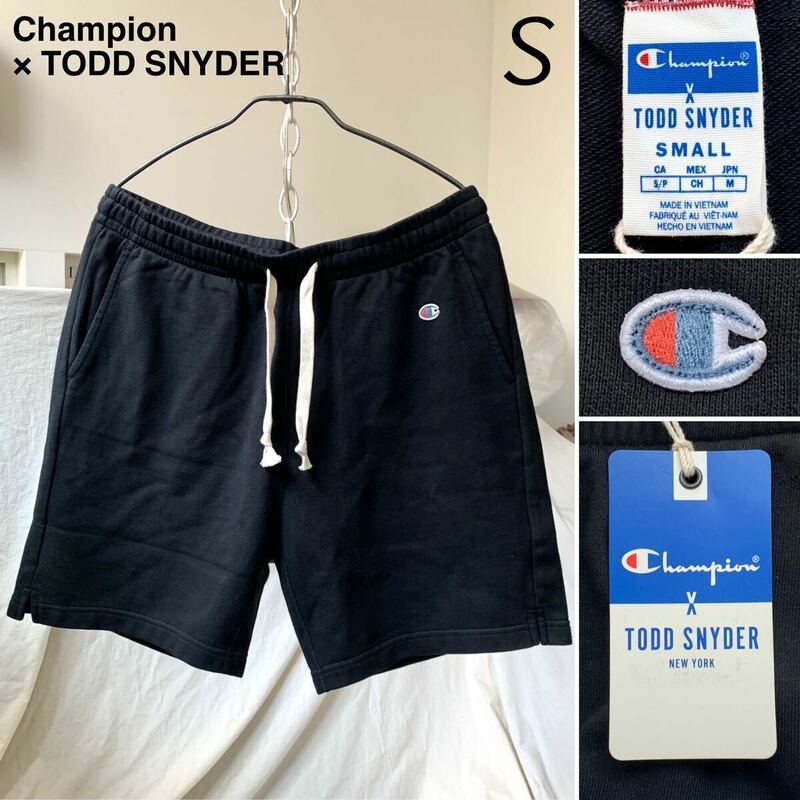 新品 Champion チャンピオン× TODD SNYDER トッドスナイダー スウェット ショーツ S メンズ 黒 ブラック ショート パンツ コラボ