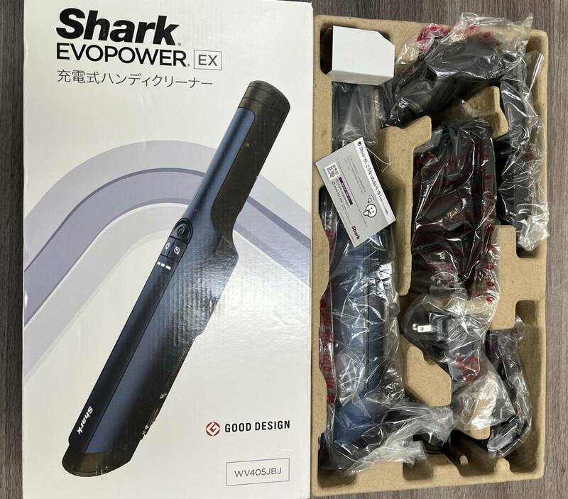 【DK 23874】１円～ Shark シャーク EVOPOWER EX WV405JBJ コードレス ハンディークリーナー 充電式 通電確認済み 掃除機 現状品