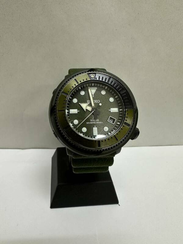 【DK 23877】１円～ SEIKO SOLAR DIVER'S 200m V157-0DC0 プロスペックス ソーラー ダイバー 稼働品 腕時計 セイコー 中古 現状品