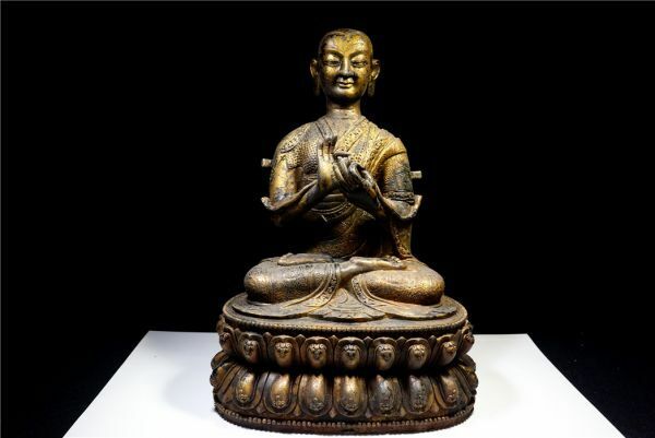 金銅細工 チベット仏教 大迫力活仏造像高彫 無銘 鎮宅 開運置物 極上質