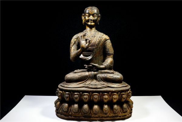 金銅細工 チベット仏教 大迫力活仏造像高彫 鎮宅 開運置物 極上質