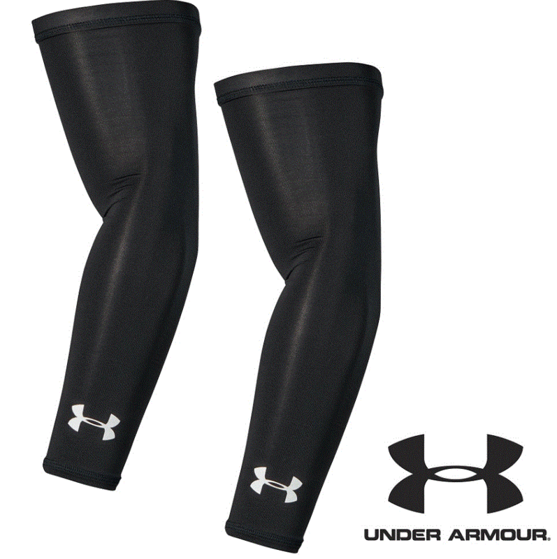 UNDER ARMOUR アンダーアーマー UA ヒートギア アームスリーブ/両腕）男女　1313490（001：Black / White）コンプレッション アームカバー