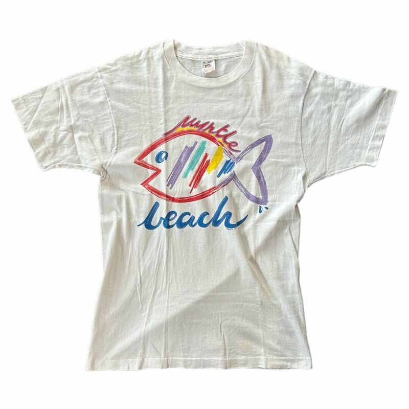 90s made in usa BEACH fish Tシャツ vintage
