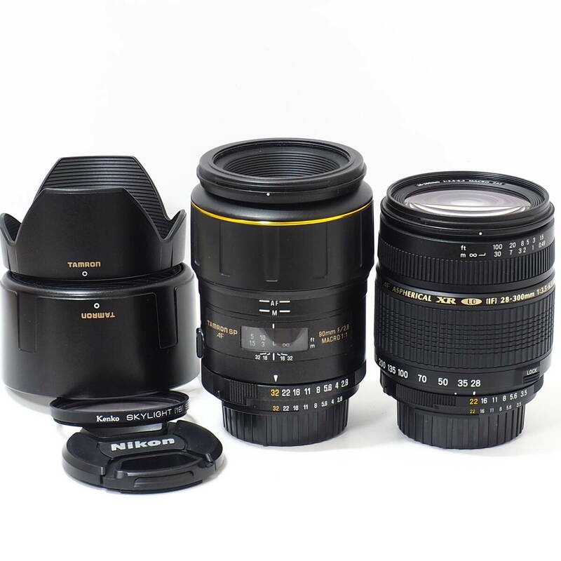 TAMRON SP AF 90mm F2.8 MACRO 1:1 172E AF 28-300mm F3.5-6.3 XR LD Aspherical [IF] MACRO A06 for Nikon F Mount 35mm Full Frame 2本！