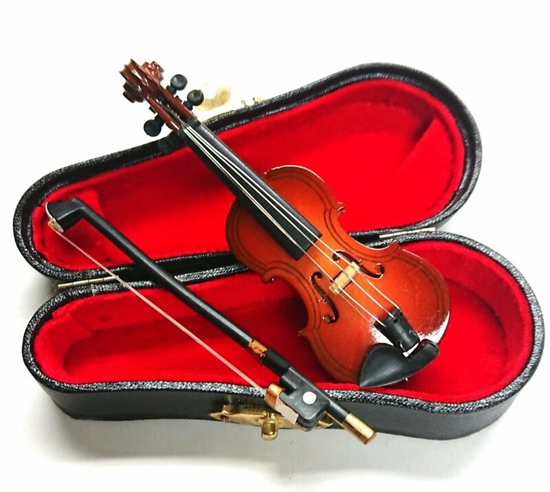 ◇【ドール用】木製 ミニチュア楽器 バイオリン（9cm）ミニチュア ドール用小物 1/6 ドール