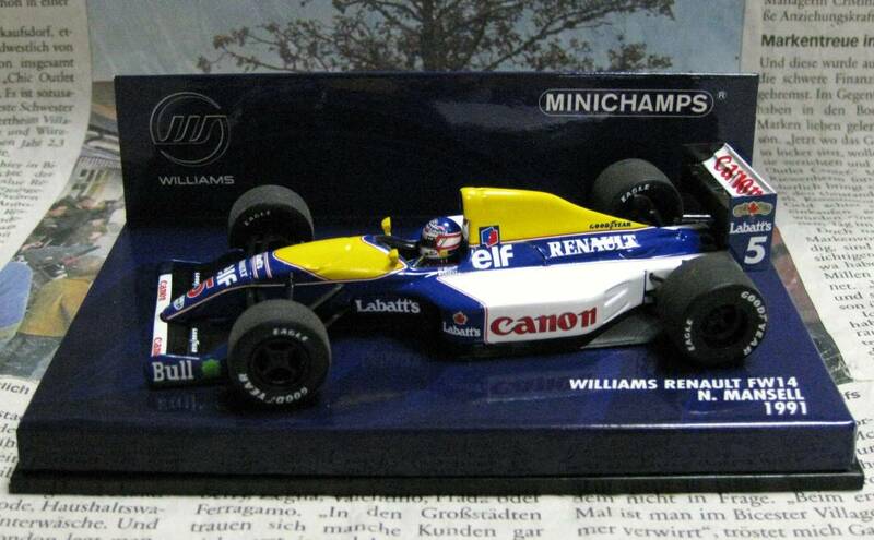 ★絶版*Minichamps PMA*1/43*1991 Williams Renault FW14 #5*Nigel Mansell*ルノー