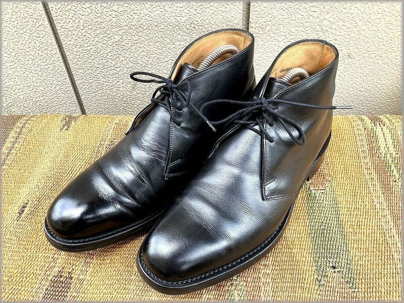 ★LOAKE　ローク　英国製　チャッカ ブーツ　size 6 F　ブラック　黒★検 シューズ 革靴 イギリス