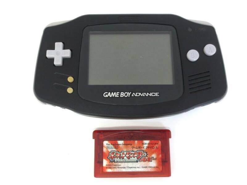【5-94】Nintendo GAMEBOY ADVANCE ゲームボーイアドバンス AGB-001 AJ14205256 ブラック 通電動作確認済