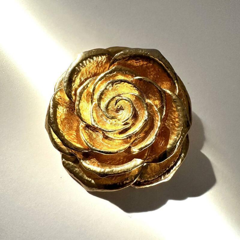 KENZO Rose ローズ　バラ　薔薇　ブローチ　ゴールド　ケンゾー　broach