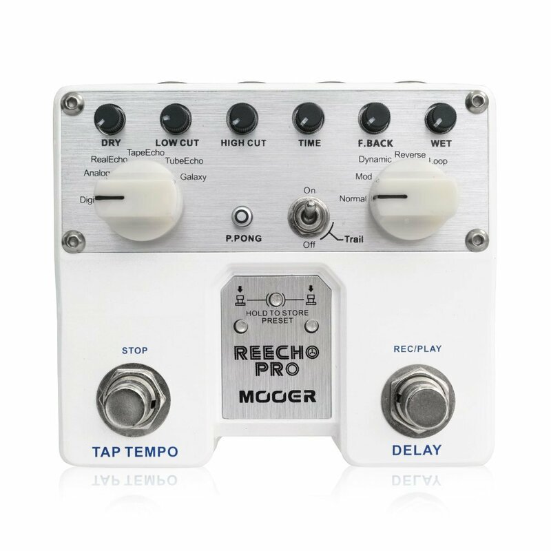 最落無し! Mooer　Reecho Pro　/ a45329　手のひらサイズの多機能ディレイ！6タイプのディレイモード・4タイプのエフェクトモード搭載　1円