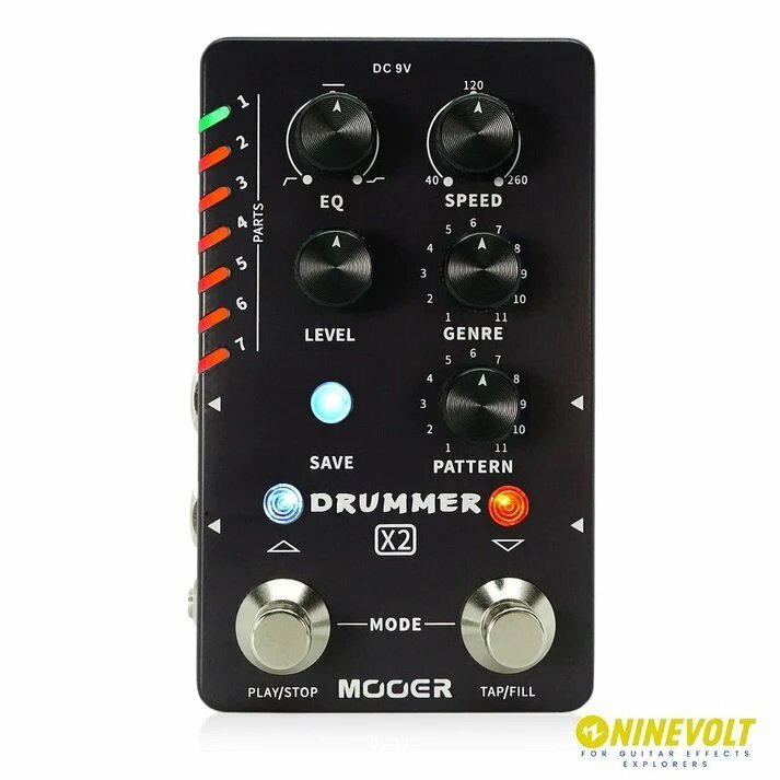 最落無し! Mooer　DRUMMER X2　/ a45159　11ジャンル、各11のリズムタイプを収録した、コンパクトで機能的なドラムマシンペダル！　1円