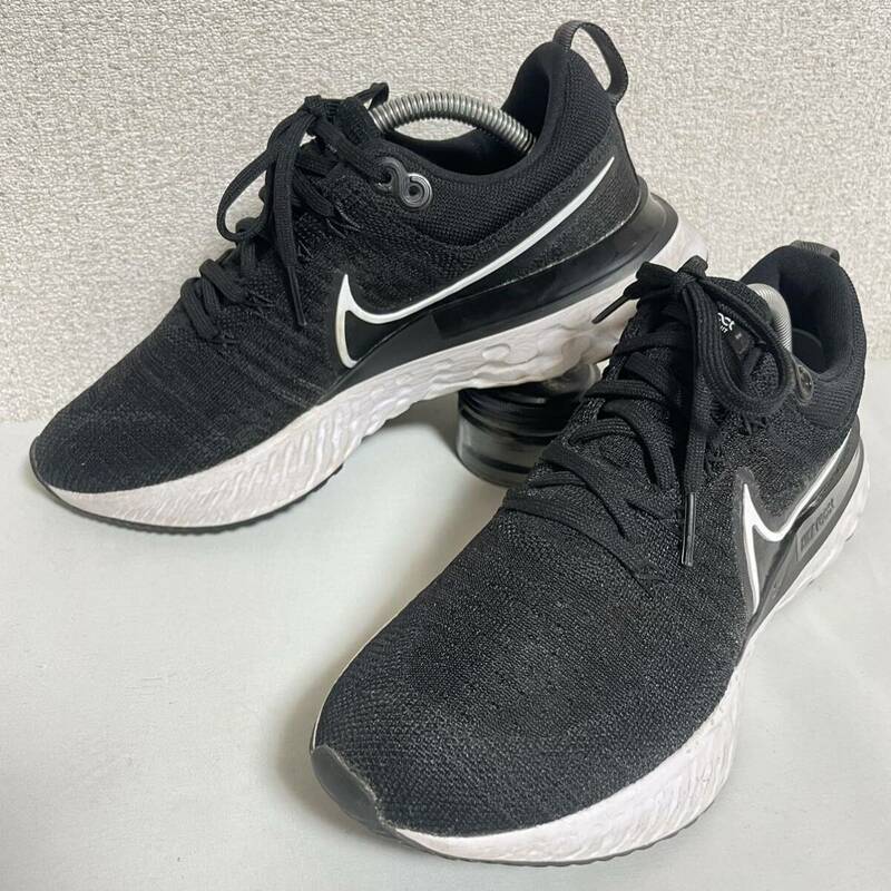 NIKE ナイキ REACT INFINITY RUN FK 2 ナイキ リアクト インフィニティ フライニット ランニング シューズ スニーカー ブラック 24cm ＊69