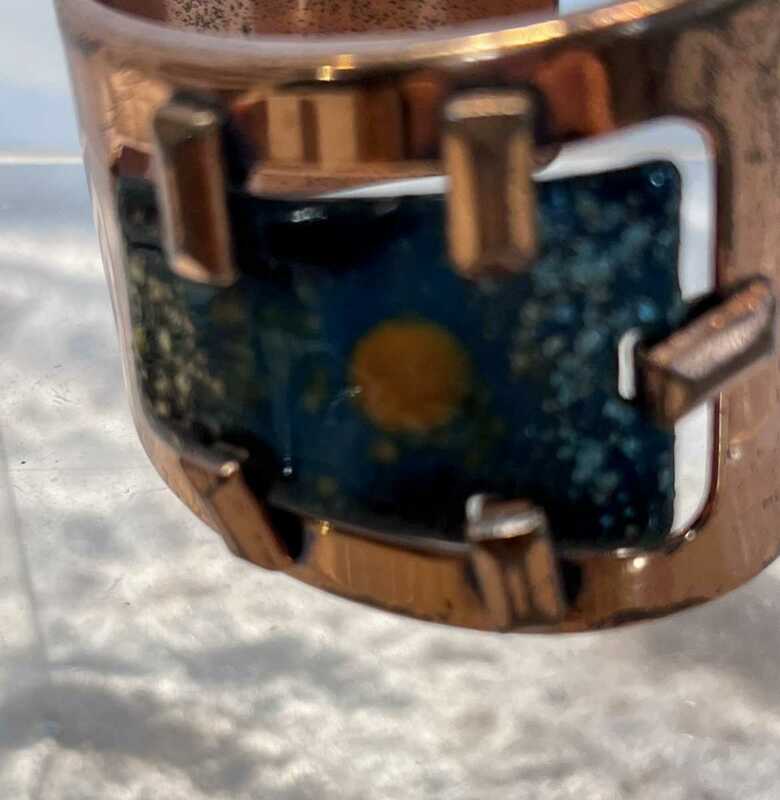 【アクセサリー】銅製のバングル 『MATISSE』50s’マティース 七宝 copper 刻印あり ブレスレット ファッションアイテム ビンテージ