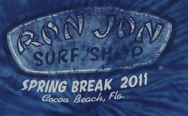 ST35ロンジョンRON JONアメリカ古着ショップTシャツ両面プリントTシャツMタイダイTシャツSURFサーフTシャツ青系スべニアTシャツ/かすれプリ