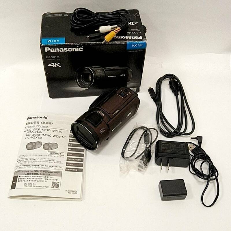 #1189 Panasonic パナソニック HC-VX1M デジタル4Kビデオカメラ 64GB ブラウン 動作良好 初期化済み 箱痛みあり 