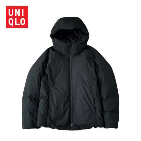 NC804さ@ UNIQLO シームレスダウンパーカー メンズ Lサイズ ブラック 黒　 0.5