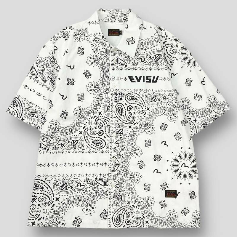極美品 EVISU / エヴィス 22SS Paisley Print S/S Shirt / ペイズリープリント ショートスリーブシャツ 2ESHTM2SS290BZCT M SSM3404 半袖