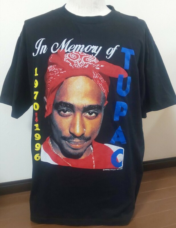 程度良好 2PAC 半袖Tシャツ XL ブラック プリント 1970-1996 Easyriders ラップ hip-hop ギャング