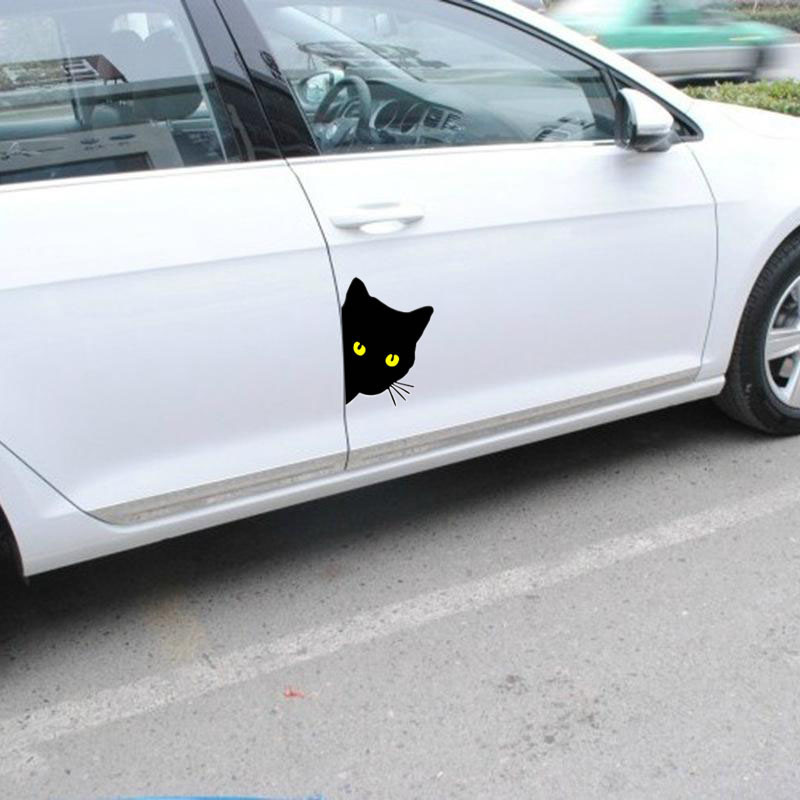 3枚入り 覗き猫シール カーステッカー 車 バイク キャリーケース 凹み キズ隠し 補修用 窓 冷蔵庫 インテリア 家具 ねこ ネコ デカール