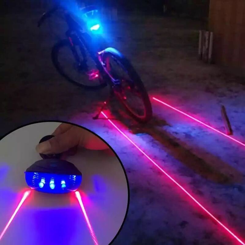 レーザー フラッシュライト 自転車用 LED テールライト テールランプ バックライト リアライト laser 青色搭 ブルー 送料無料 安全運転